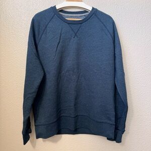 GAP Men’s Crewneck Sweatshirt Size XL – Blue Raglan Pullover, Soft Cotton Blend